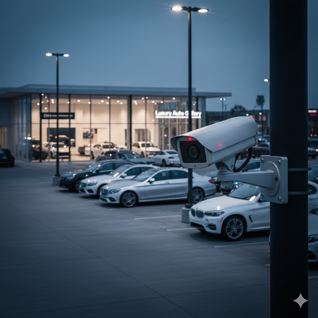 Cámara de seguridad en concesionario de autos